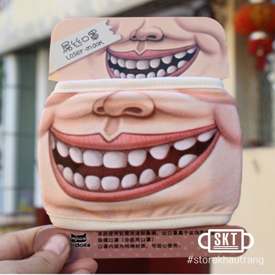 Khẩu Trang 3D Mặt Người Hóm Hỉnh Biến Thái Hot Trend