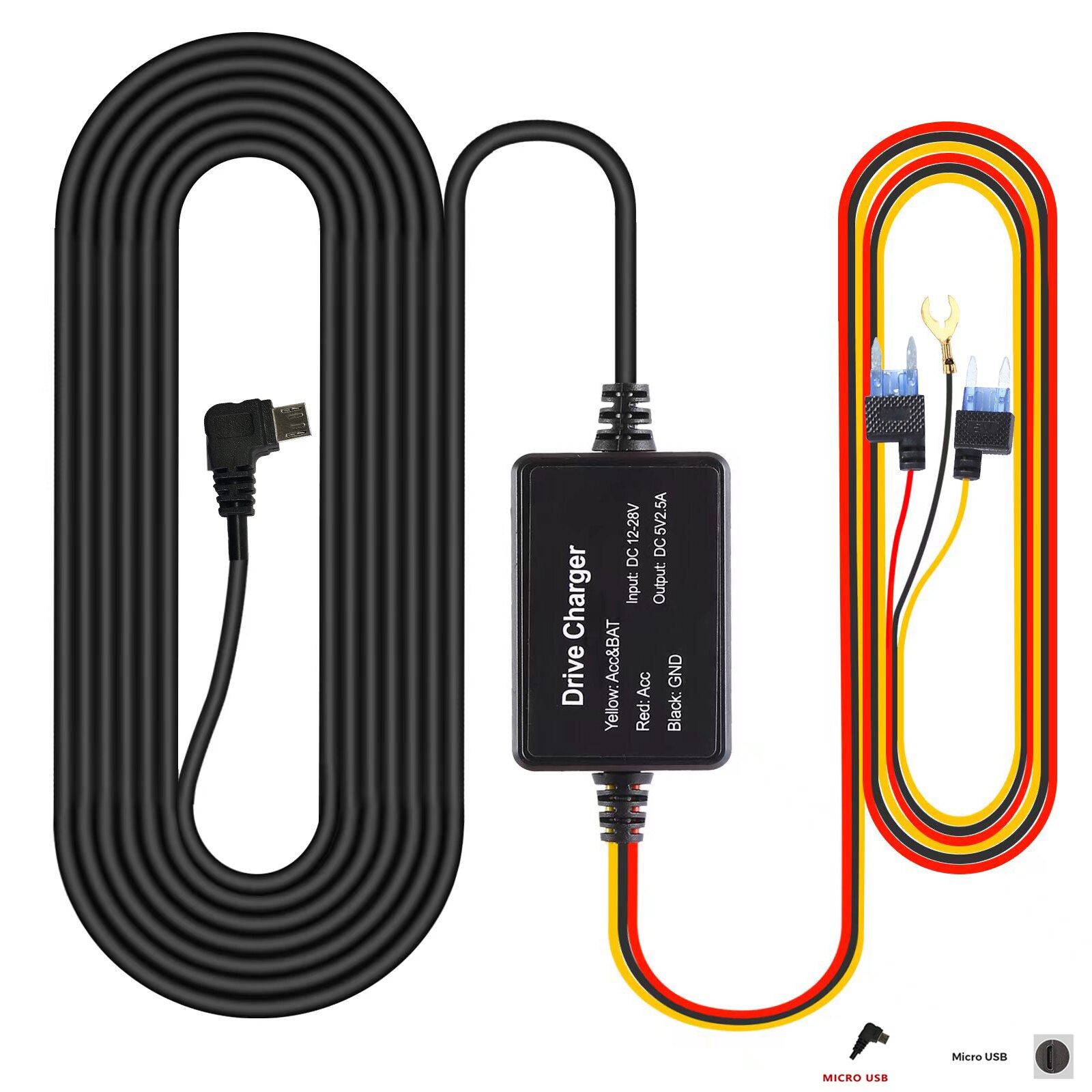 70mai Hardwire Kit Micro USB for 70mai 4K A800S A500S D06 D07 D08 M300 ...