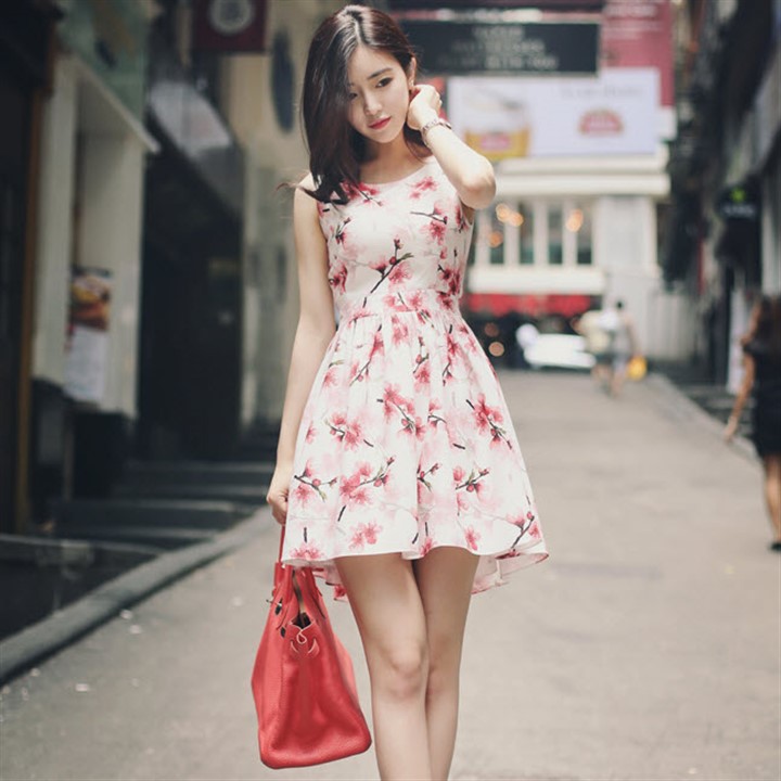 [HCM]Đầm Xòe Cột Nơ Hoa - NTT