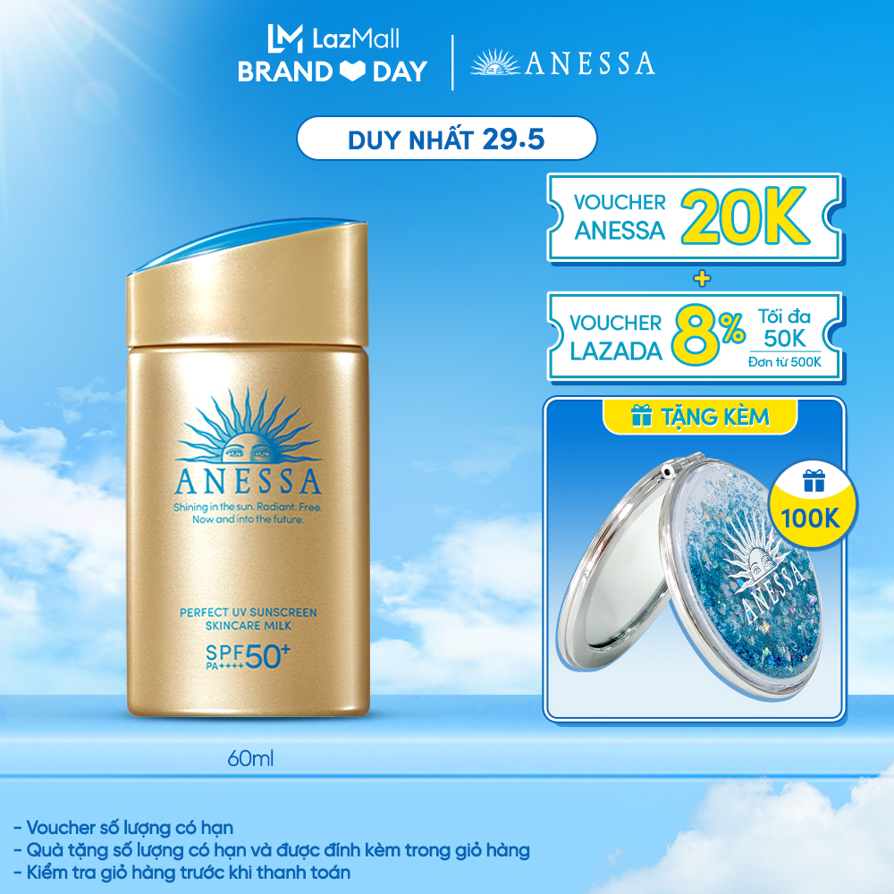 Kem chống nắng dạng sữa dưỡng da bảo vệ hoàn hảo Anessa Perfect UV Skincare Milk SPF 50+ PA++++ 60ml