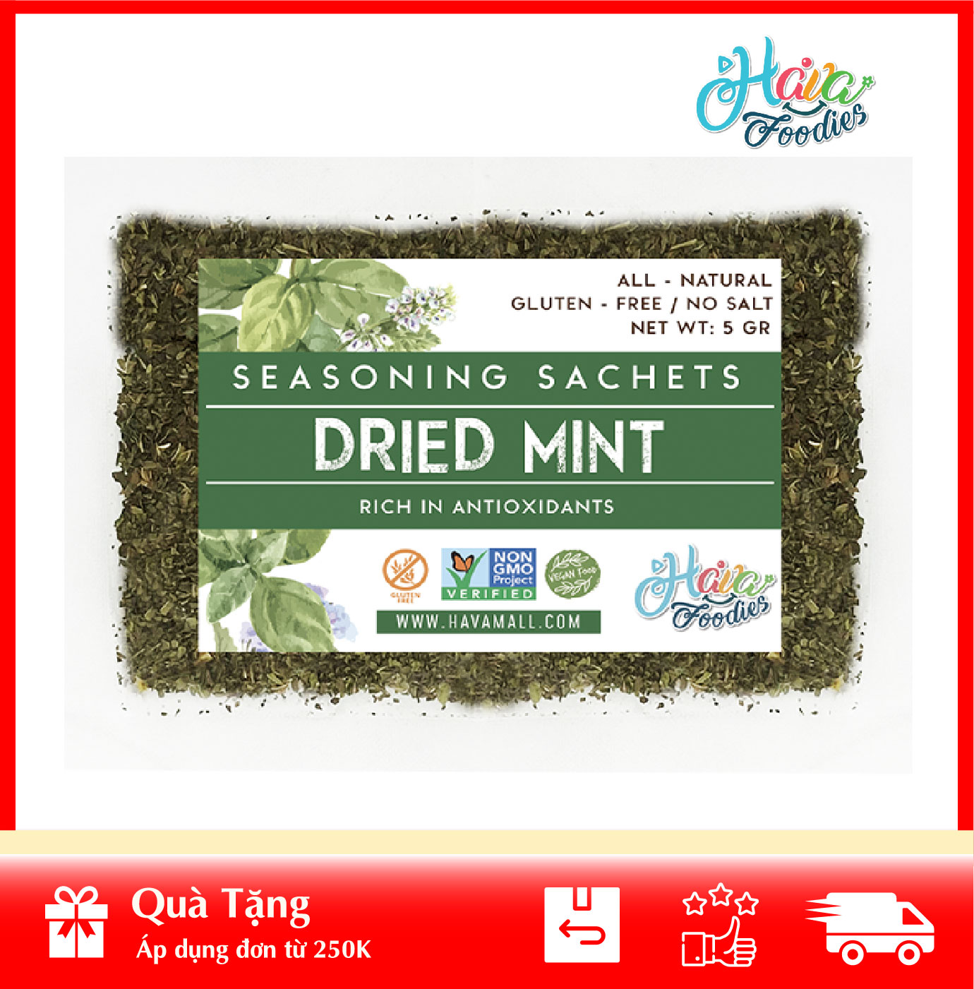 Lá bạc hà sấy khô gói 10gr