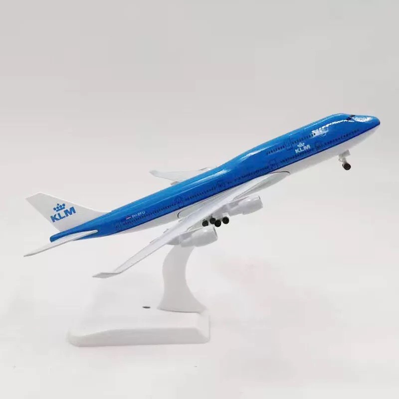 Airbus Boeing B747 KLM Hãng Hàng Không Máy Bay Máy Bay Máy Bay Mô Hình Bằng Hợp Kim Đồ Chơi  20 Cm Với Bộ Bánh Đáp Đồ Chơi F Bộ Sưu Tập