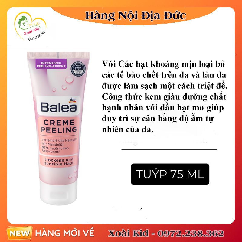[Hàng nội địa Đức Đủ Bill]Tẩy da chết mặt Balea 75ml