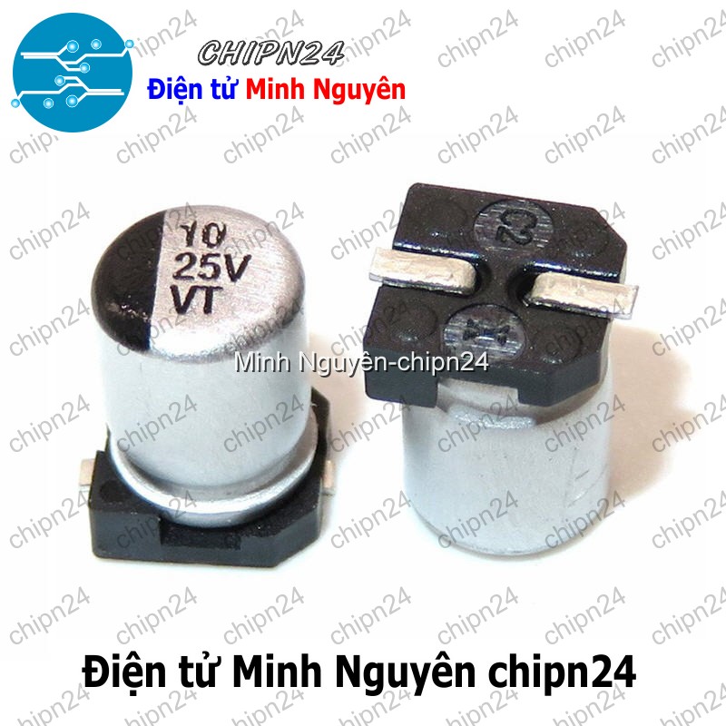 [10 con] (K294) Tụ nhôm 10uF 25V 4x5.4mm (SMD Dán) - HH004764