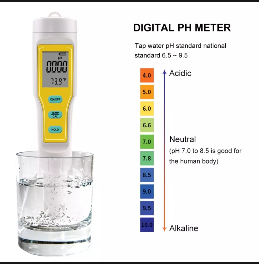 Bút đo độ pH nước hồ bơi nước bể cá điện tử cầm tay chống nước IP67 Water tester 2 trong 1 thiết bị cầm tay thông minh cho kết quả đo chính xác