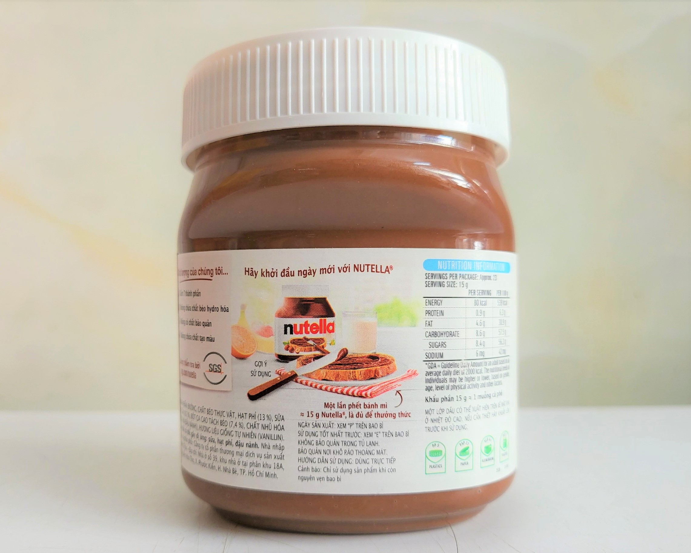 [Hộp (nhựa) 350g] BƠ HẠT PHỈ PHẾT CACAO [Australia] NUTELLA Hazelnut Spread with Cocoa