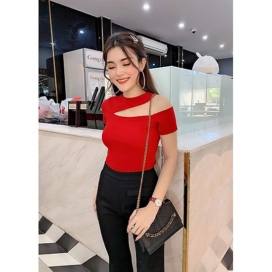 Áo phông khoét LỆCH VAI gợi cảm quyến rũ cho nữ