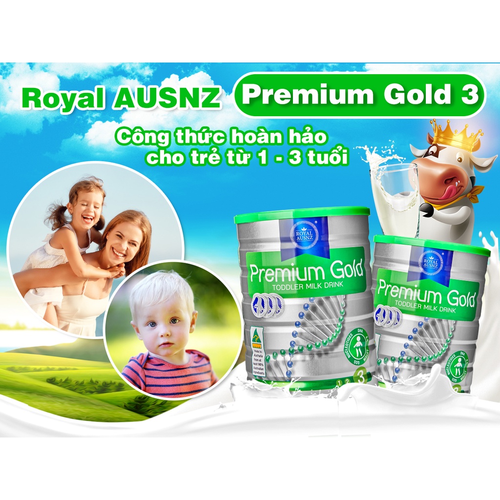 Sữa Hoàng Gia Úc Royal AUSNZ Premium Gold Toddler Milk Drink Số 3 Cho Trẻ Từ 1-3 Tuổi (900g)