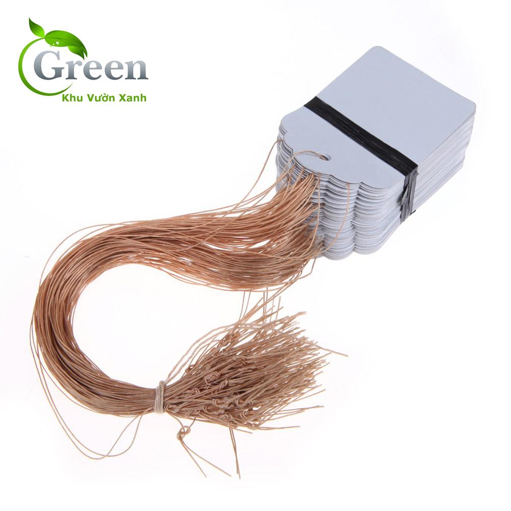 Set 100 thẻ tag ghi tên đánh dấu cây trồng bằng nhựa chống thấm nước 4x6cm (có dây treo)