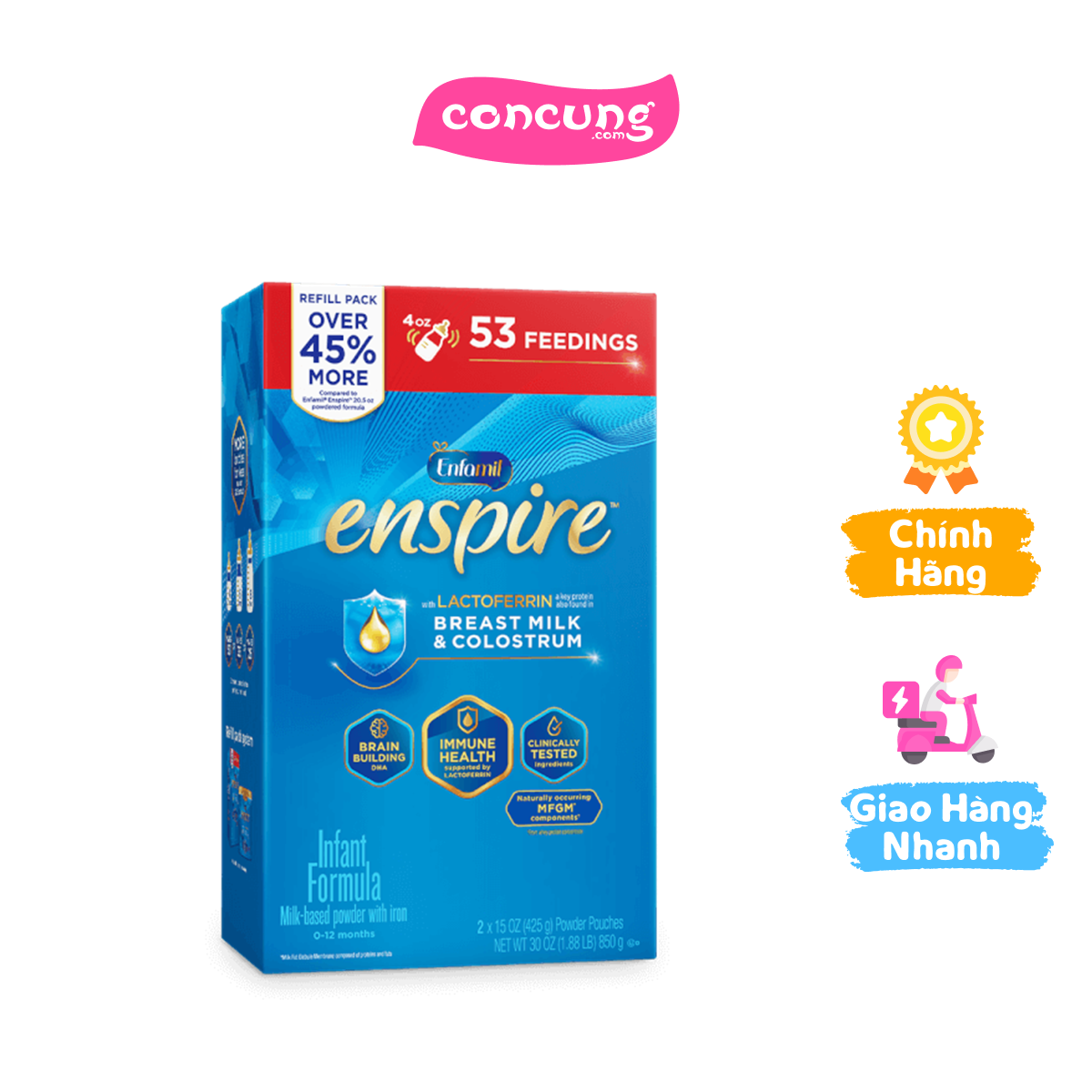 Enfamil Enspire Infant Formula, 0 - 12 tháng tuổi, 850g