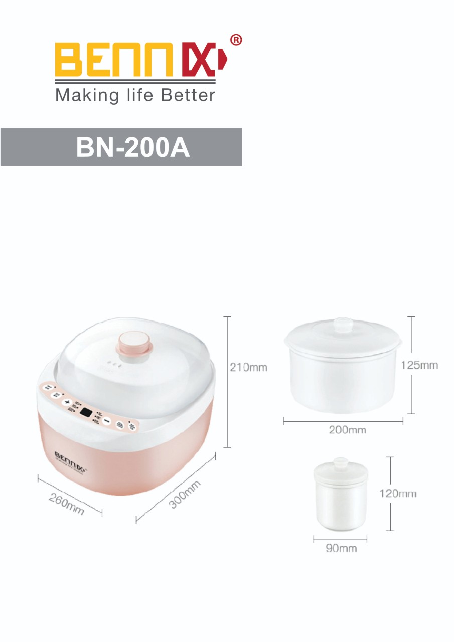 Nồi hầm cách thủy đa nằng Bennix  BENNIX BN-200A 2L (Bảo hành 12t)