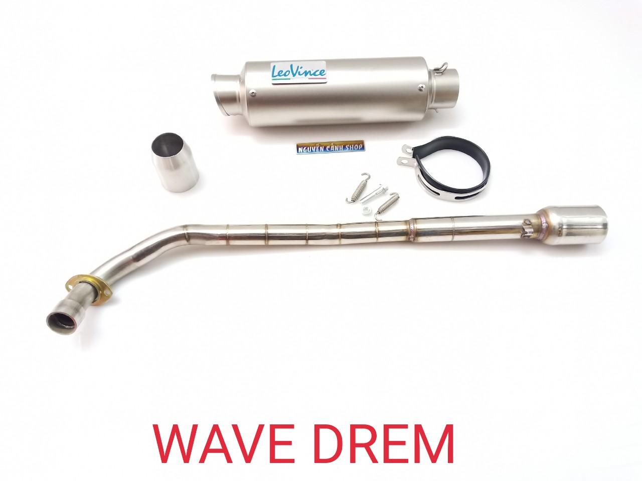 pô xe wave leovince bạc full cổ inox
