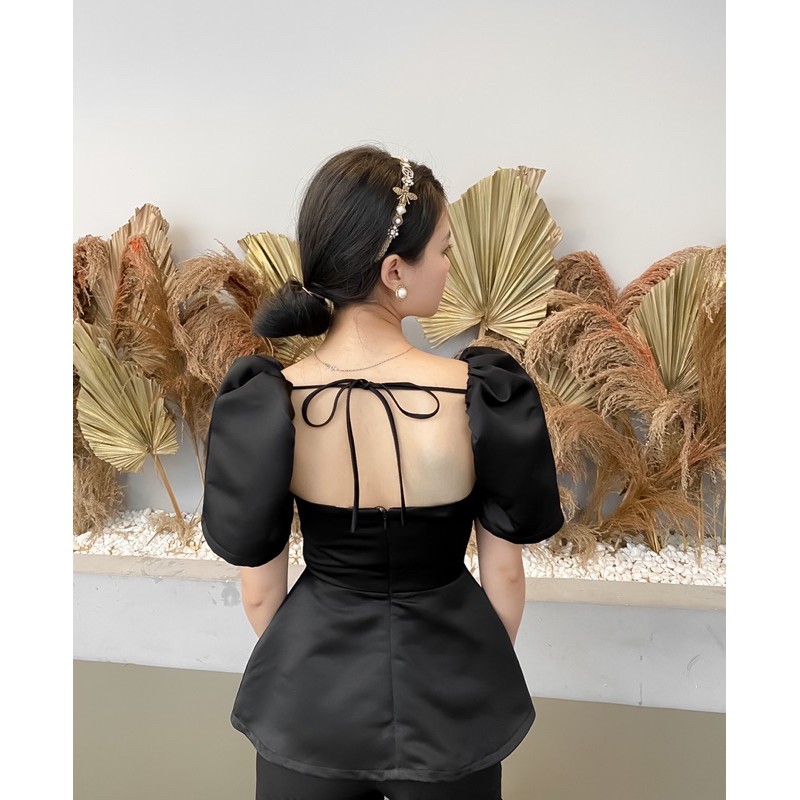 [Mã LAZFASHION42 - giảm 15% đơn từ 349k] Áo Chít Eo Tay Phồng- HONEY TOP