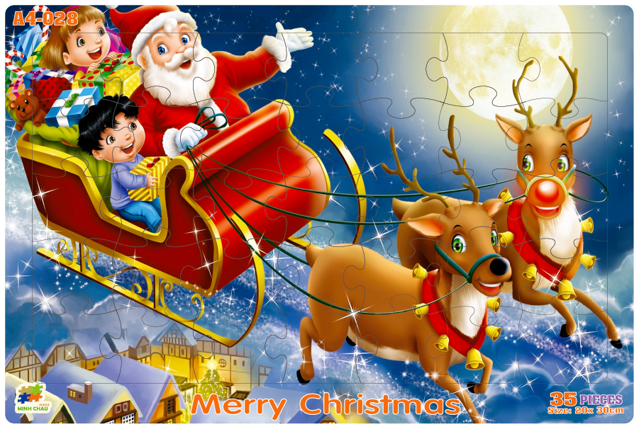 Bộ ghép hình bảng 35 mảnh - Merry Christmas