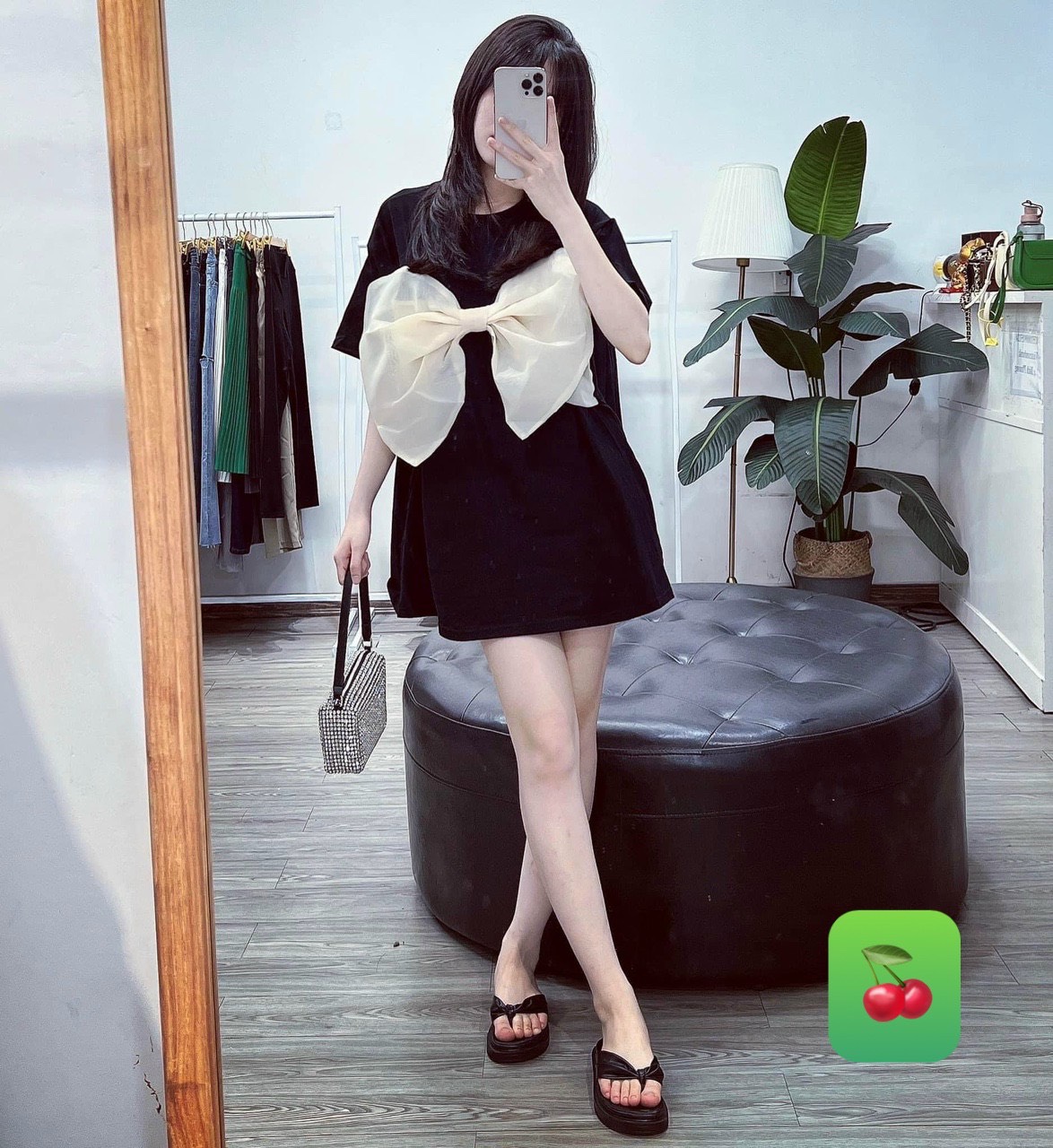 Đầm thun nữ phối nơ mẫu mới siêu xinh xắn.