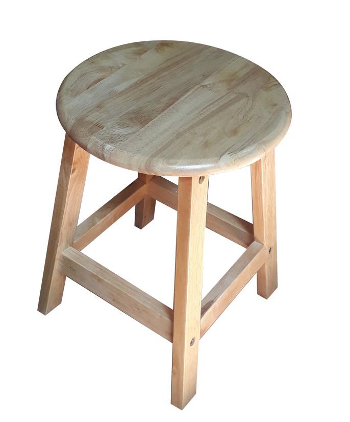 Ghế đôn gỗ mặt tròn tháo ráp gỗ tự nhiên chắc chắn tiện dụng