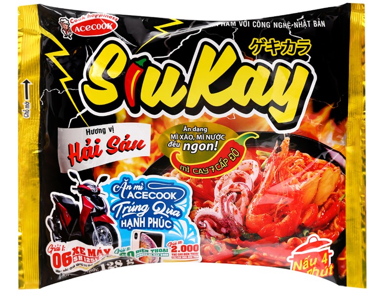 Combo 10 gói mì Siu Cay 7 cấp độ Acecook