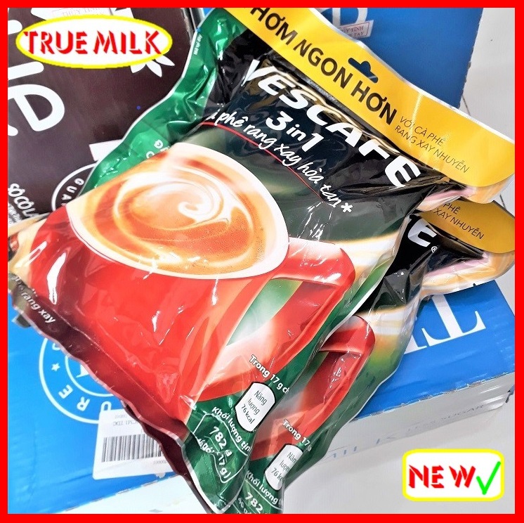 [Mẫu mới] Nescafe Túi Xanh 46gói x 17g (Combo 2 Túi) - Ca phe rang xay hoa tan - cafe sữa đá - nescafe do - ca phe sua da  - ca phe 3in1 - café 3in1 - ca phe hoa tan - café pha san - nesxanh46