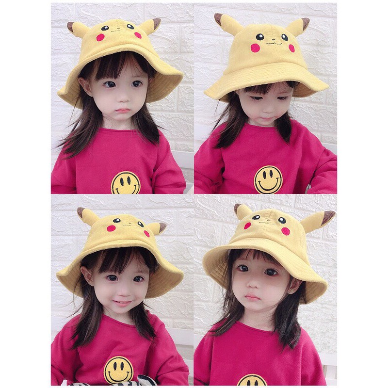 [FreShip +quà ] Mũ Pikachu rộng vành cho bé yêu Jm02