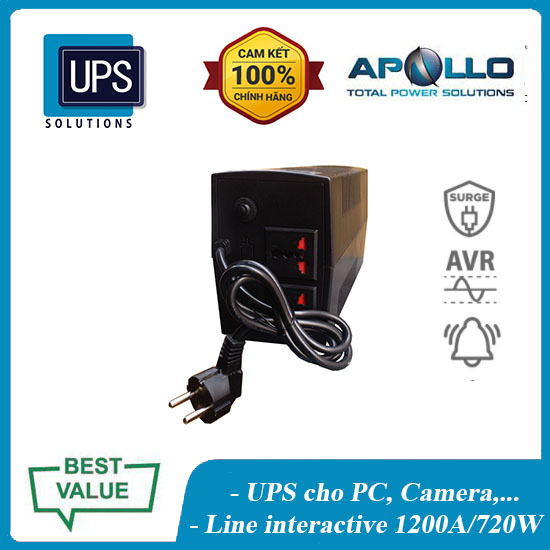 Bộ lưu điện APOLLO AP2120 (1200VA/720W) Made in Taiwan