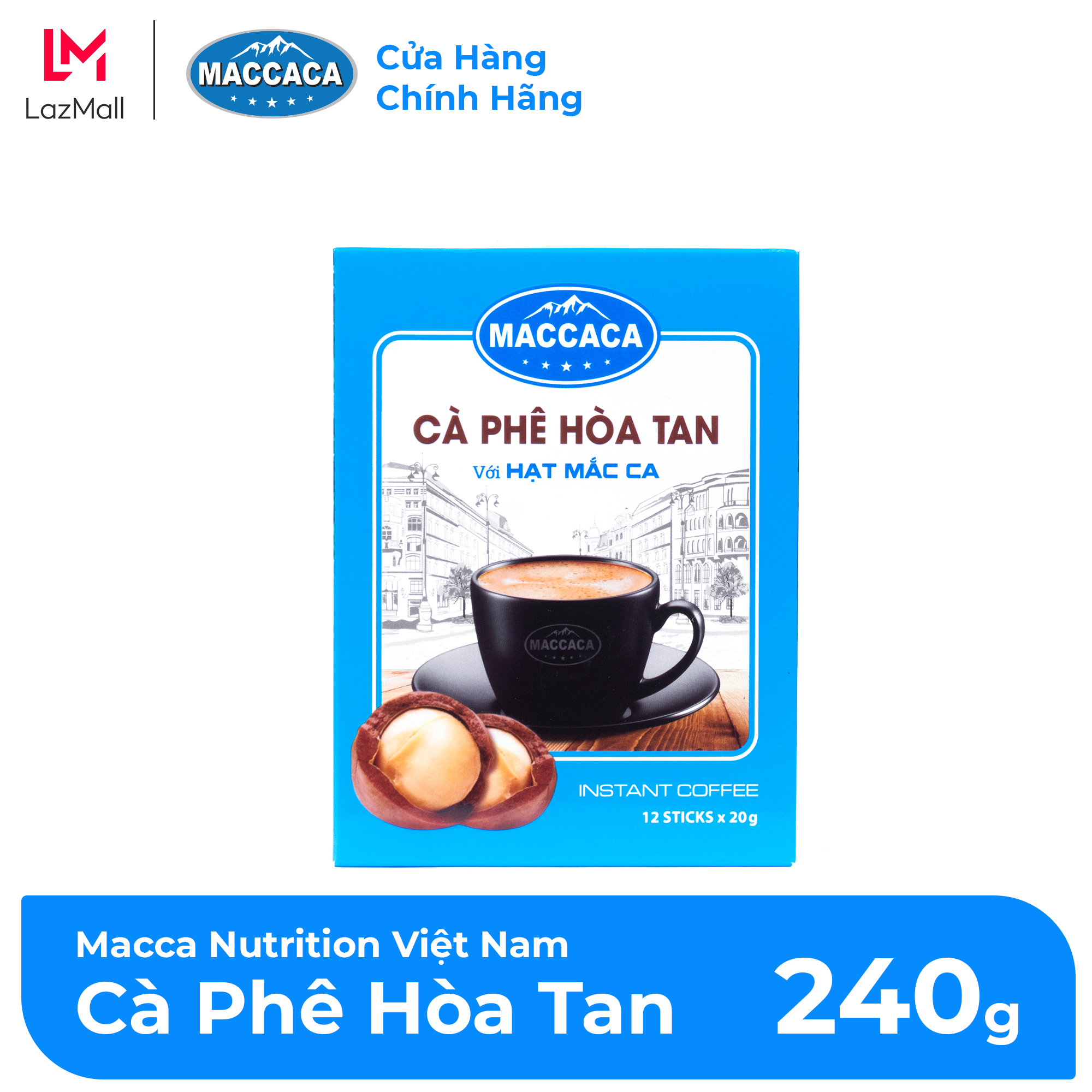 Maccaca - Cà Phê Hòa Tan với hạt Mắc Ca
