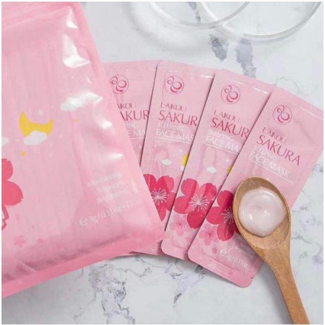 Combo 10 gói Mini Mặt Nạ Ngủ Matcha, Sakura - Laikou