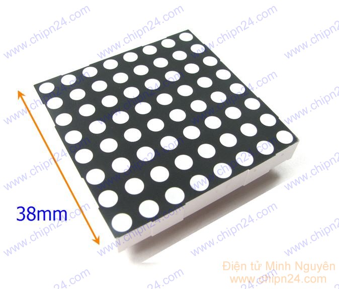[1 con] (F24) Led Ma trận 8x8 38x38mm 1588BS Đỏ 3.75mm