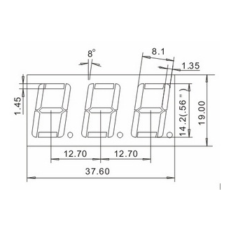 LED 7 ĐOẠN, 3 SỐ , 0.56", K CHUNG, MÀU ĐỎ