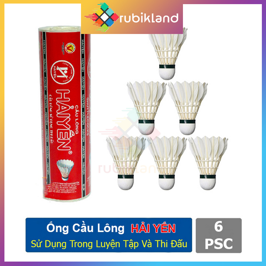 Ống cầu lông hải yến chính hãng chất lượng cao 6 12 trái cầu lông dùng tập luyện thi đấu phụ kiện thể thao
