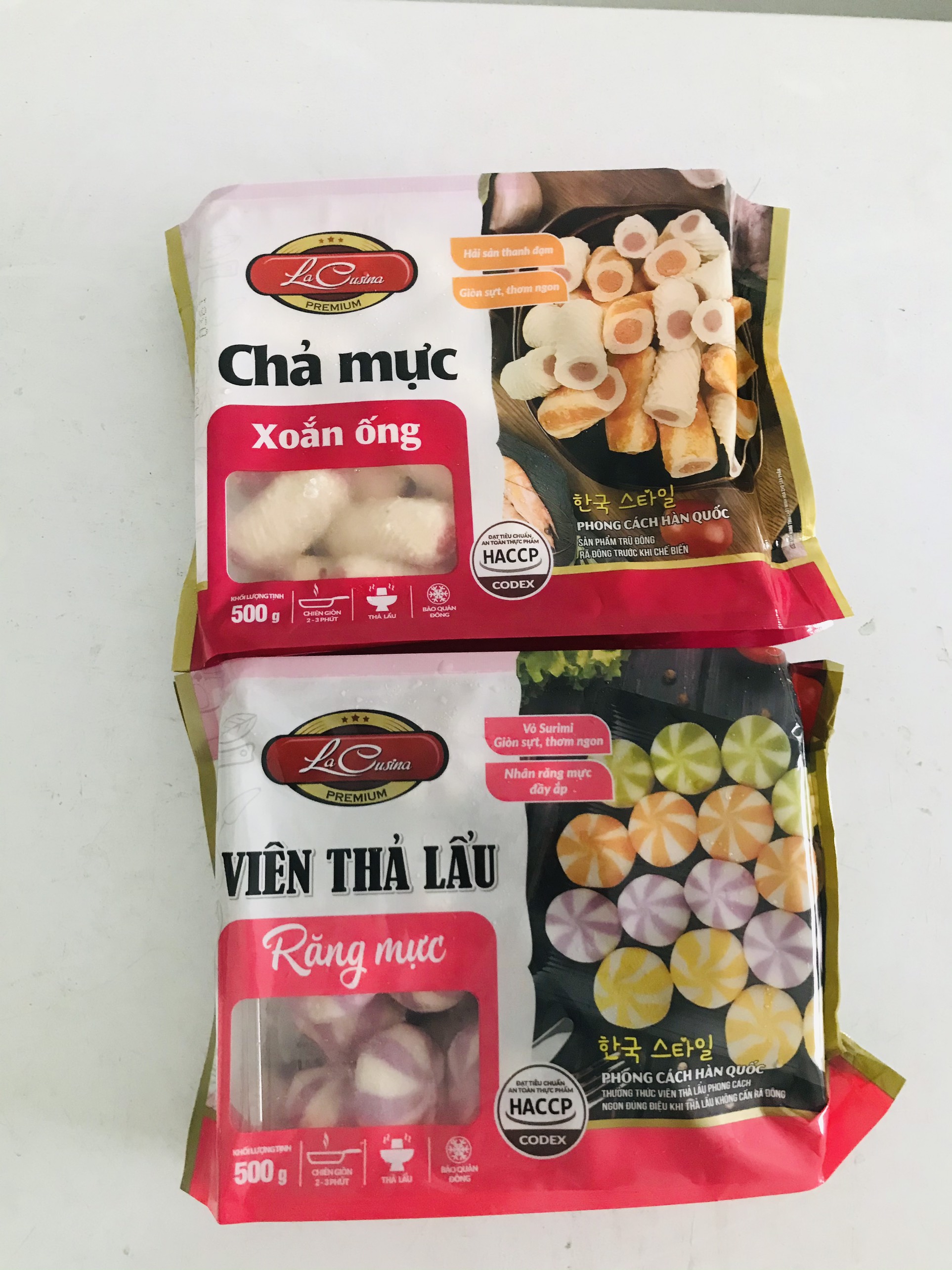 500g  chả mực xoắn ống Lacusina