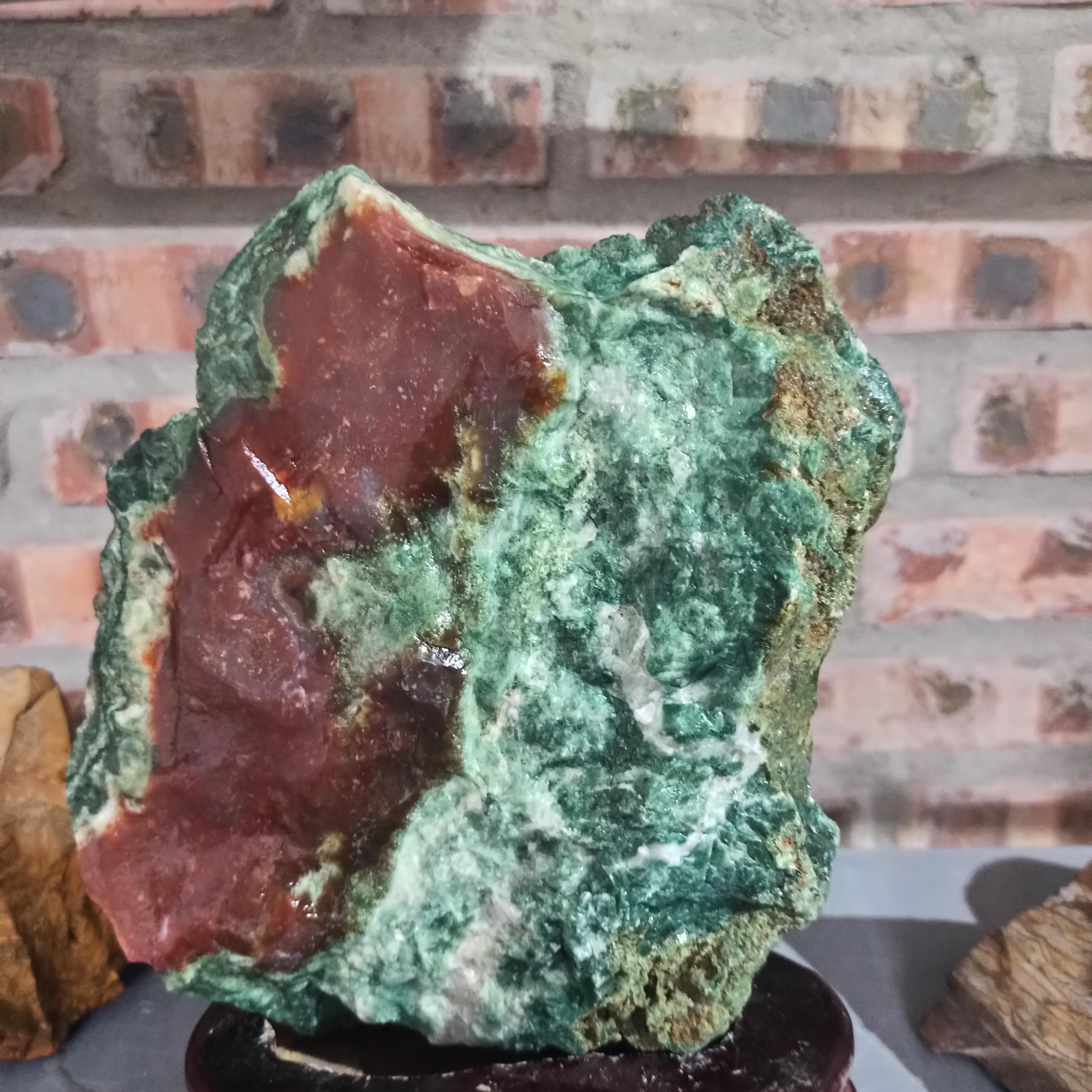 Viên Mã Não Xanh đỏ Red Green Agate