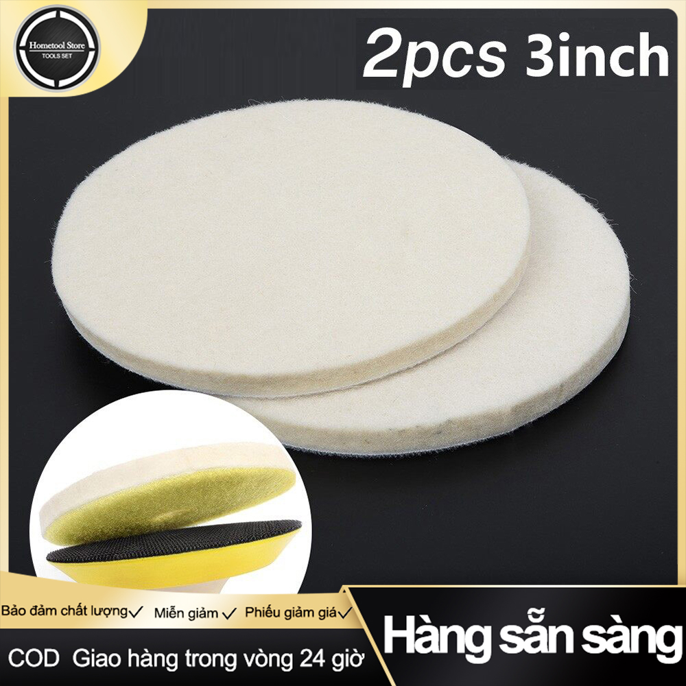 2pcs Wool Felt Polishing Pad Polishing Wheel Polishing Discs Velcro For Polisher Car