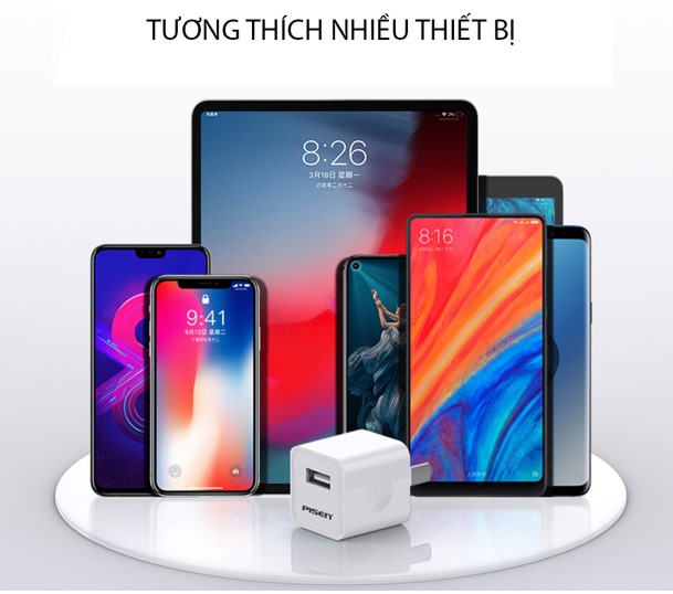 Củ sạc nhanh Pisen iPhone 1A chính hãng