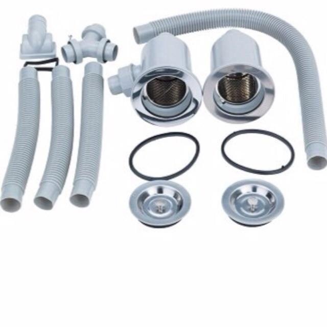 [HCM]Bộ xi phông thoát nước - Bộ xả nước-bộ phụ kiện dành cho chậu rửa bát 2 hố Sơn Hà Tân Á Toàn Mỹ...