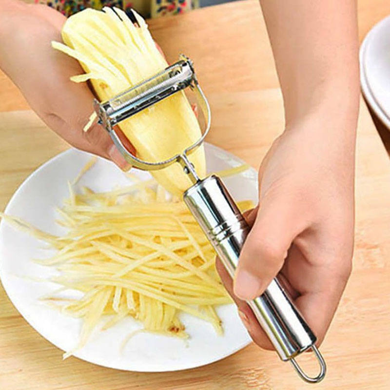 Nạo rau củ quả Inox cao cấp đa năng 2 in 1 nạo vỏ và bào sợi rau củ quả inox 304 không rỉ sắc bén tiện lợi