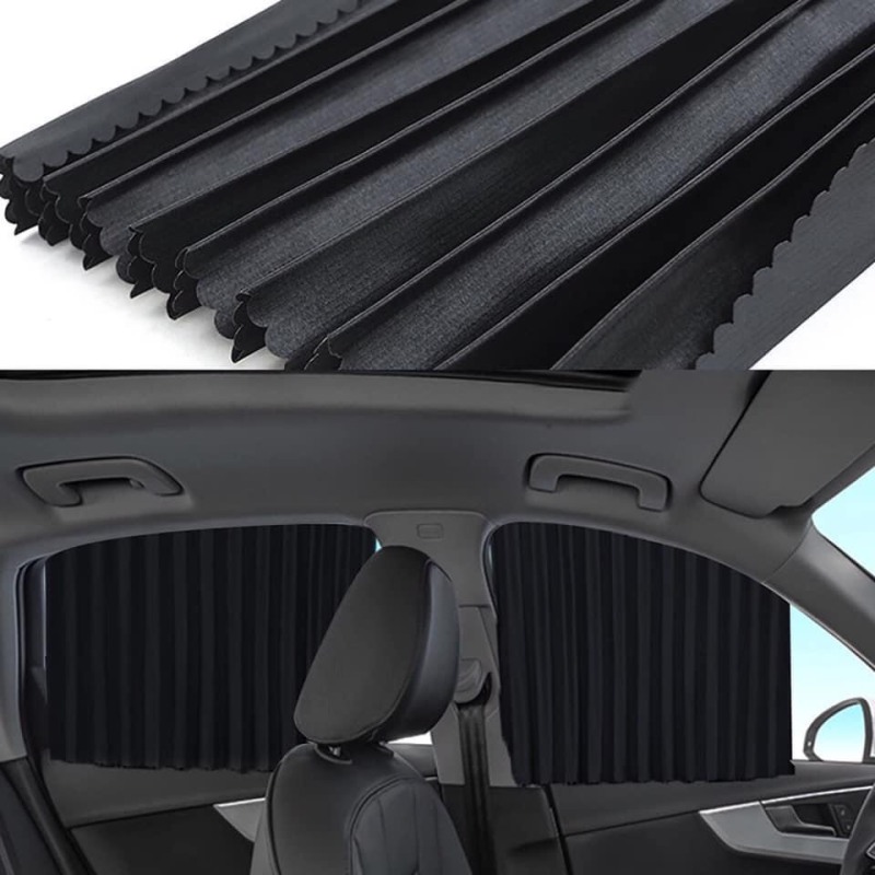 Bộ 4 rèm vải thông minh che nắng 4 cánh cửa xe hơi, ô tô cao cấp CC29 (Màu đen)