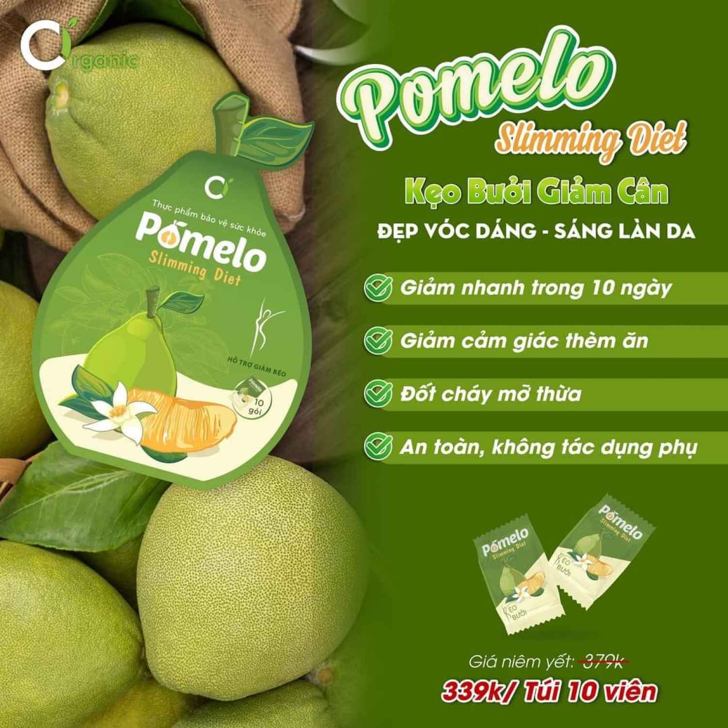 Kẹo bưởi giảm cân Pomelo CiOrganic