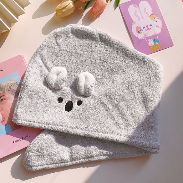 Khăn Quấn Ủ Tóc Sợi Coton Hình Mềm Mại Siêu Thấm Hút Nước