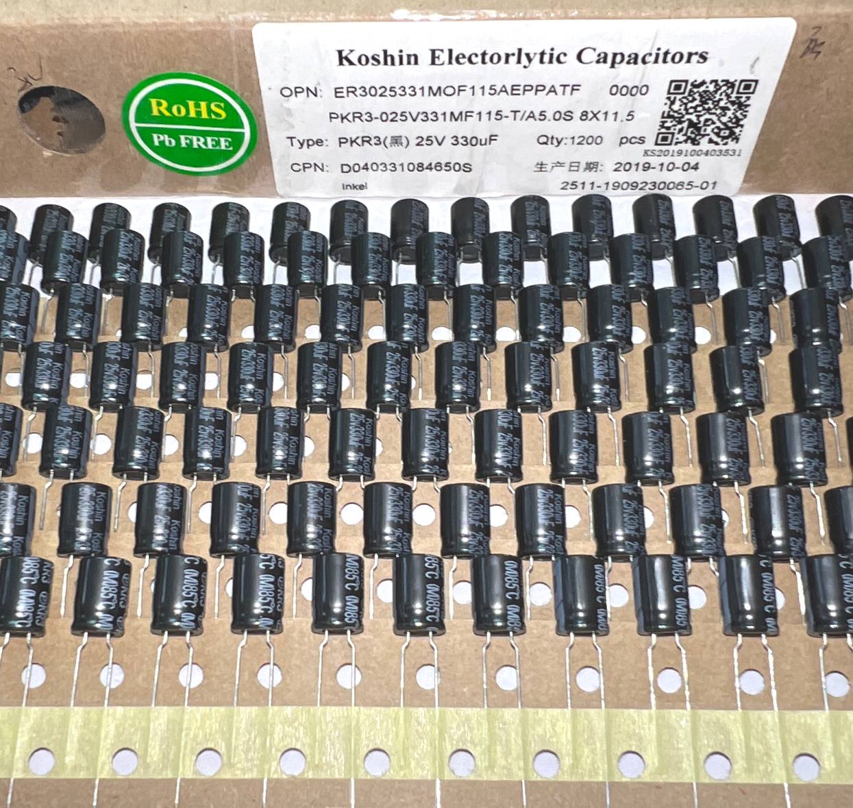 [ 30 con ] TỤ KOSHIN ( 25V 47UF, 25V 220UF , 25V 330UF   )