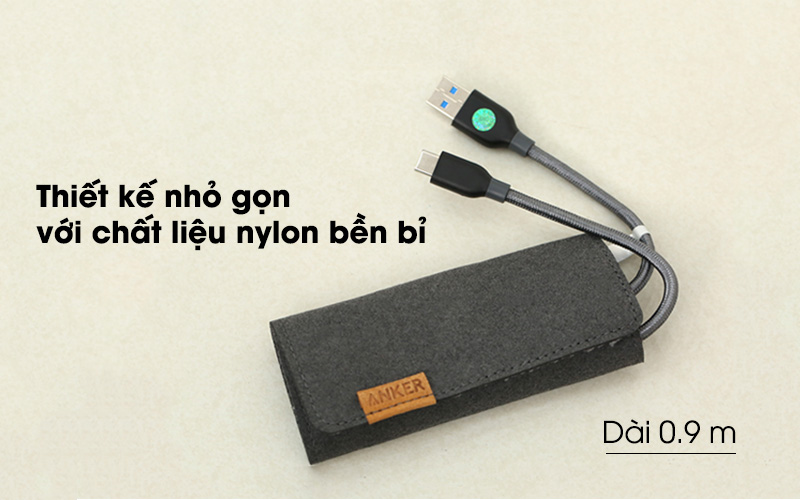 Cáp Type C 0.9m Anker PowerLine+ A8168 Xám ( Likenew )