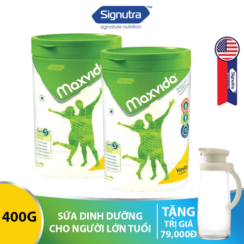 Combo 2 lon sữa Maxvida 400gr + 1 Bình nước Maison 1 Lít