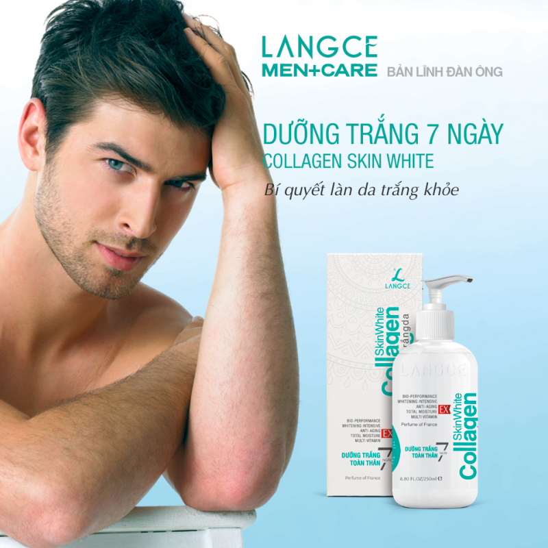 COLLAGEN TRẮNG DA TOÀN THÂN 7 NGÀY 250ml LANGCE dành cho Nam