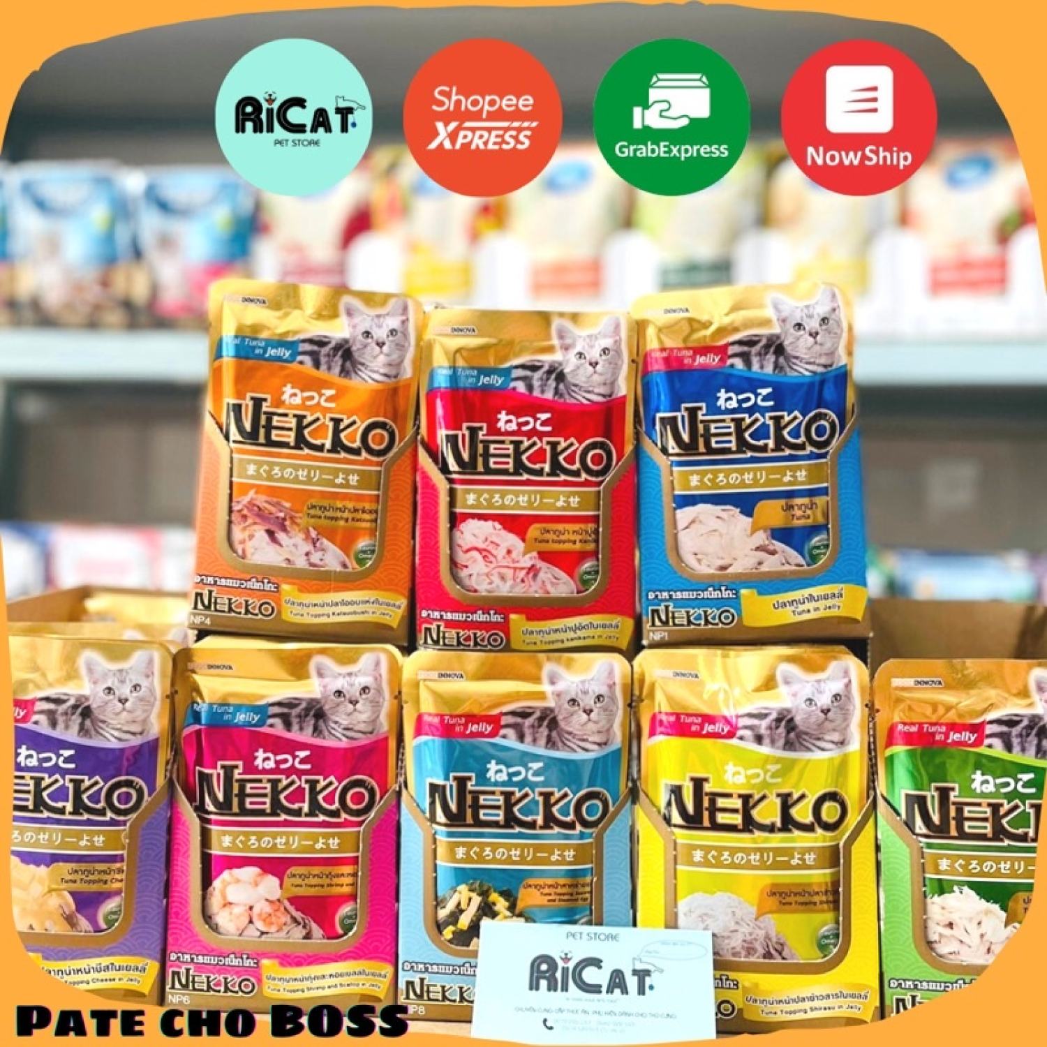Pate Nekko cho Mèo đủ 16 vị siêu HOT Jelly Gravy gói 70g - RICAT Pet Store