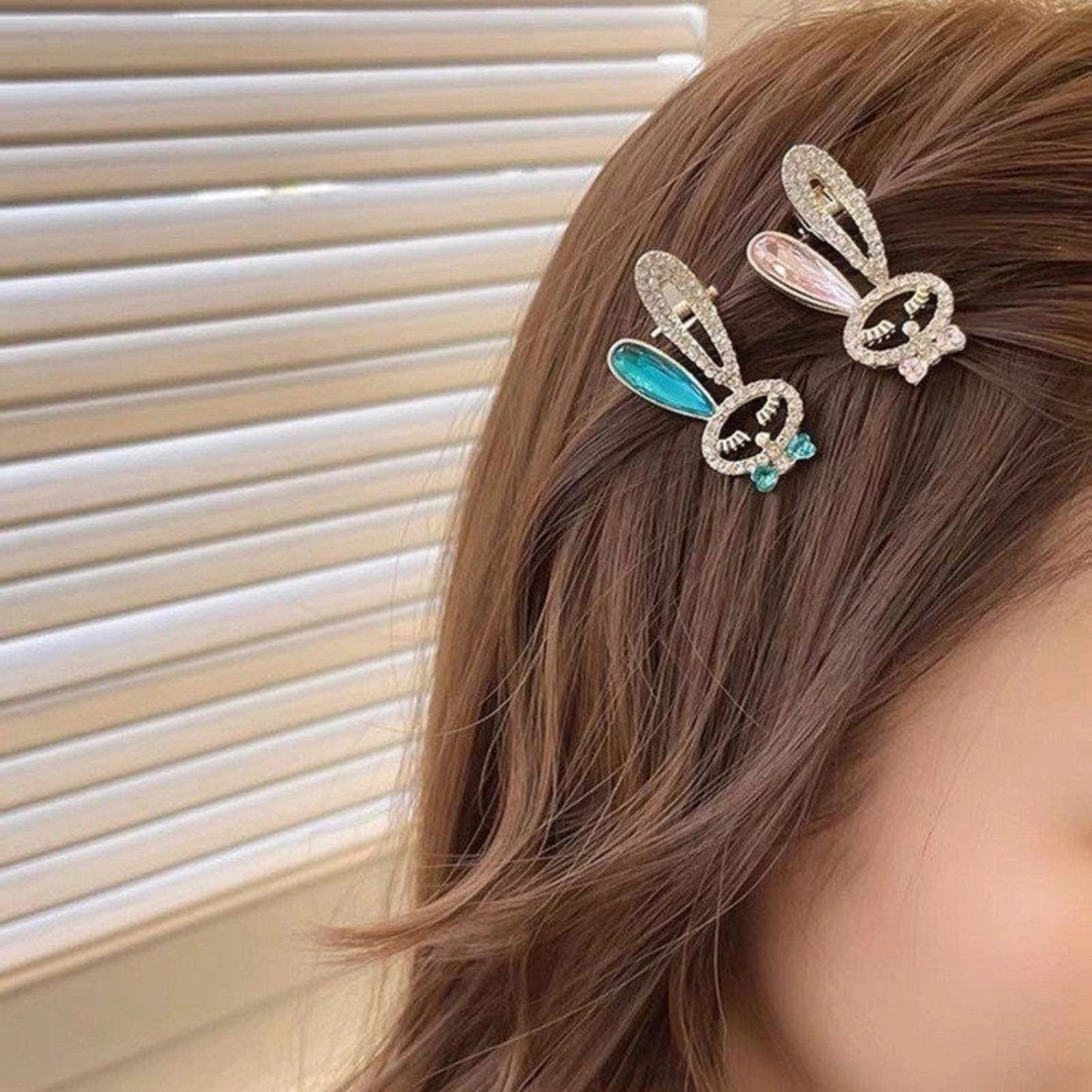 Kẹp tóc mái Thỏ đính đá lấp lánh ngọt ngào