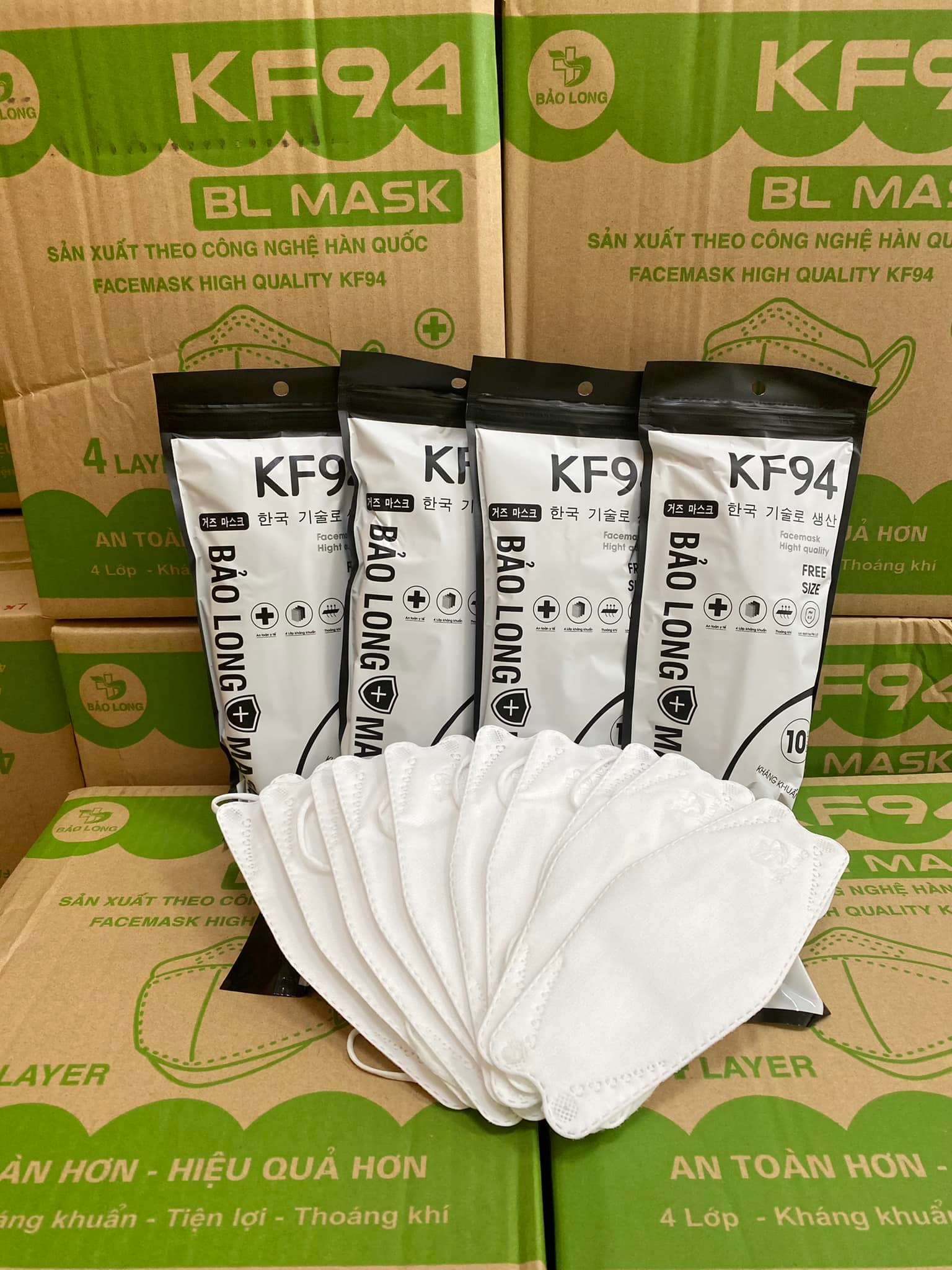 [1 thùng 300 cái] Khẩu trang KF94 Bảo Long