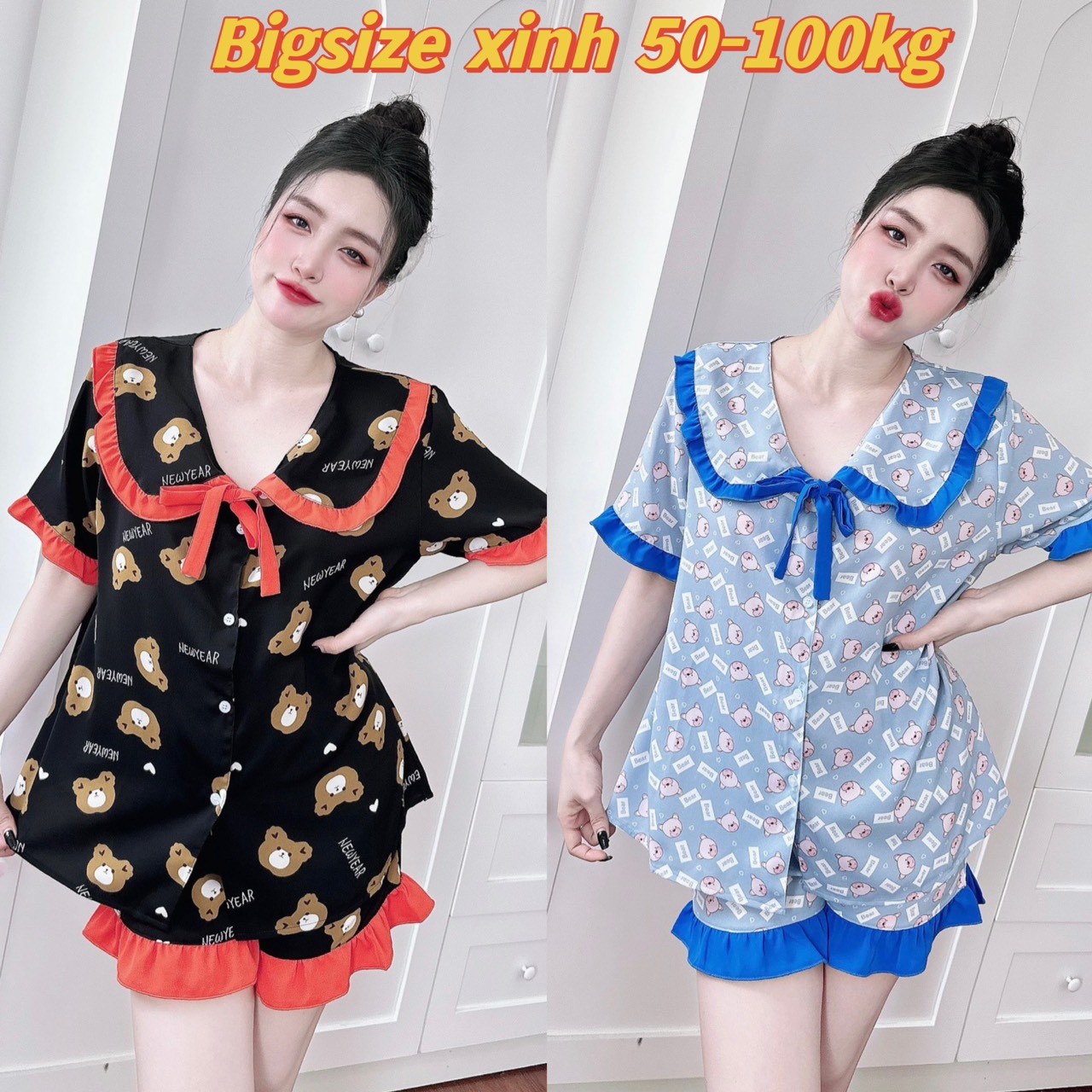 Đồ Bộ Đùi Bigsize 50-100kg Đồ Mặc Nhà Xinh