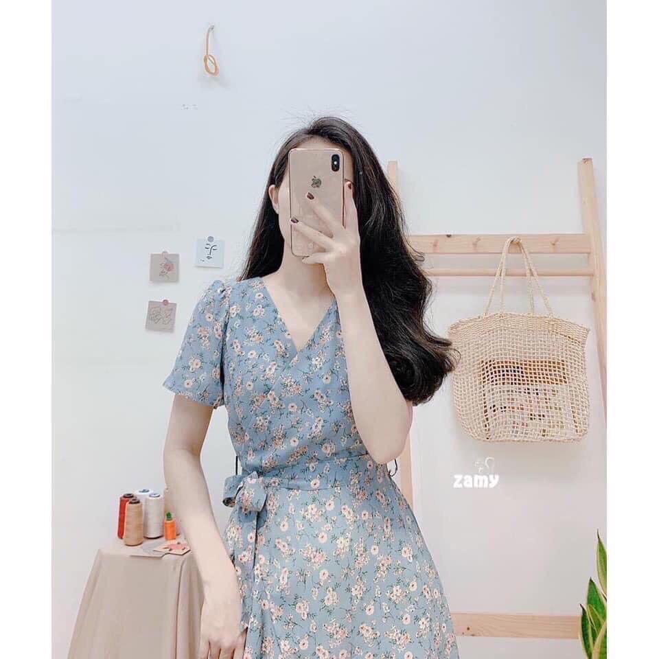 Đầm lụa in hoa nhỏ nhắn  xinh sắn
