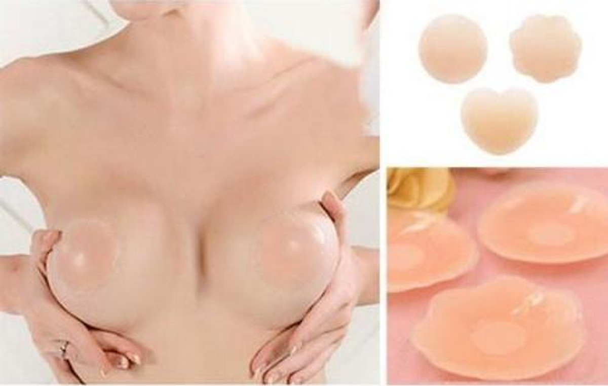 Hộp 5 Cặp Dán Ti Dán Nhũ Hoa Silicone Siêu Dính