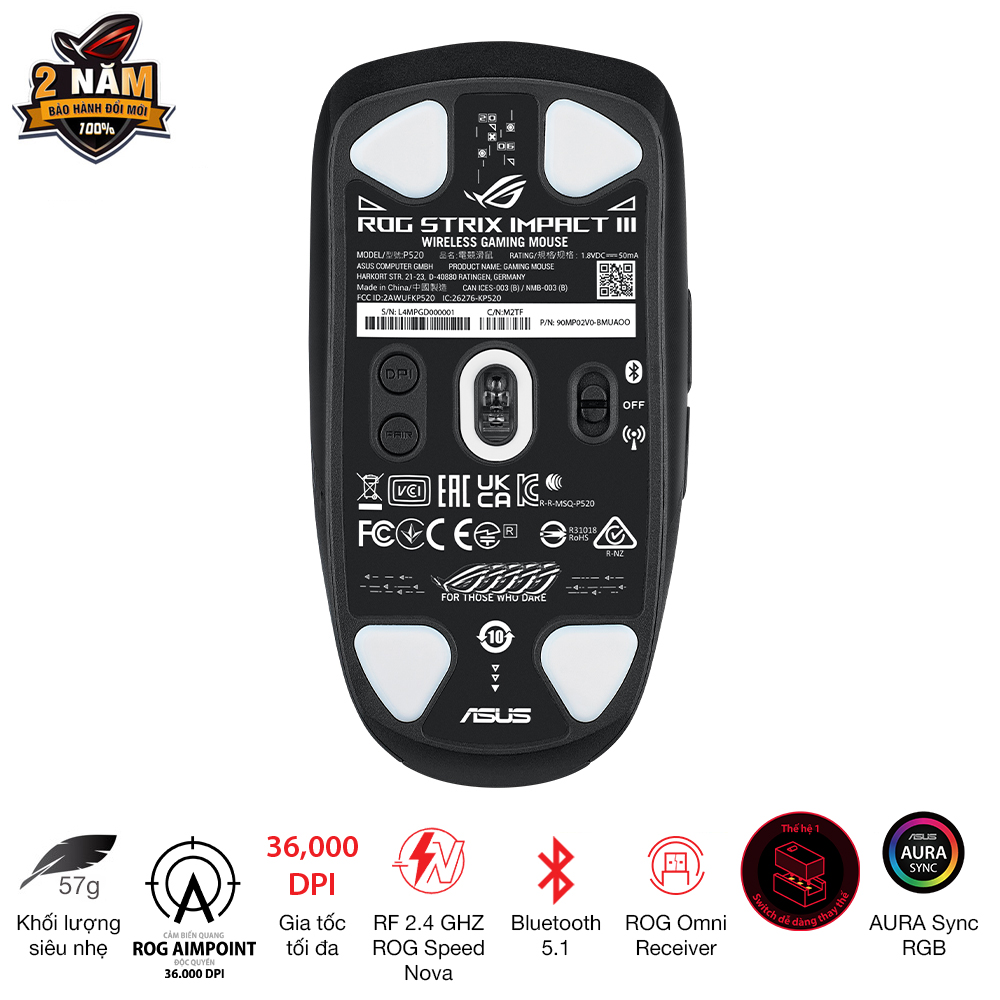 Authentic Asus ROG Strix impact III wireless mouse cable-Intl