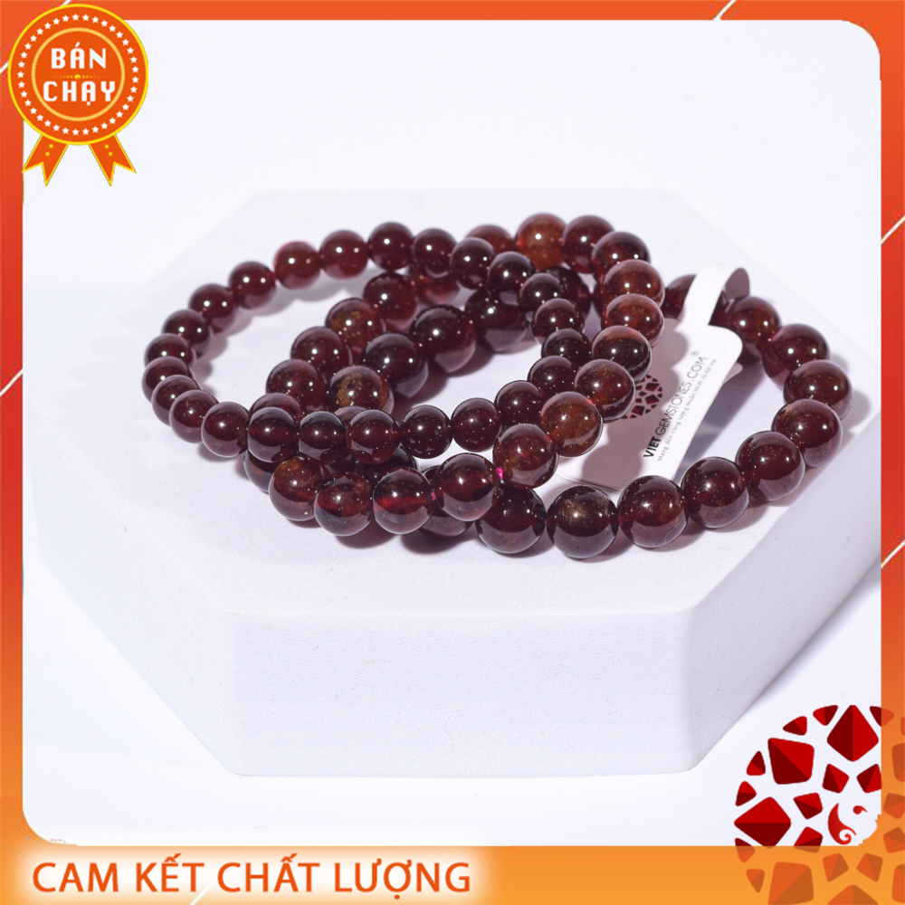 [HCM]Vòng tay ngọc hồng lựu (garnet) chuẩn AAA+ 8mm